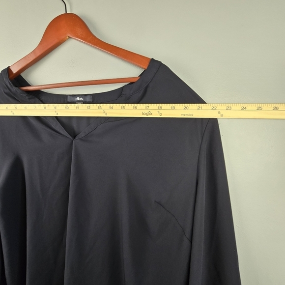 ELLOS Staple Dressy Sheer Blouse Black Womens Size 1X Business Casual Office - Picture 7 of 14
